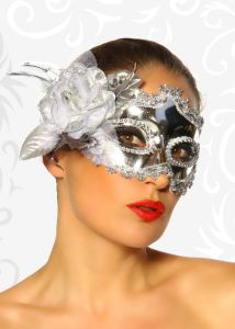 Karneval-Fasching Maske mit Rose