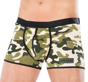 Boxershorts mit Camouflage-Muster und Zipper