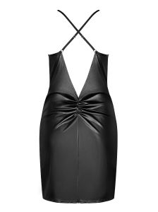 Kleid aus elastischem Kunstleder mit Raffung