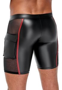 Enge Shorts im Mattlook mit roten Kontrast-Streifen